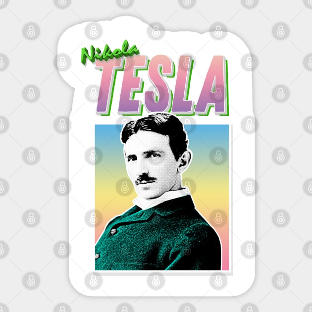 Nikola Tesla Graphic Design 90s Style Hipster Statement Tee Sticker by DankFutura